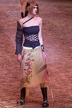 Jean Paul Gaultier fishnet cutout waist dress — JAMES VELORIA